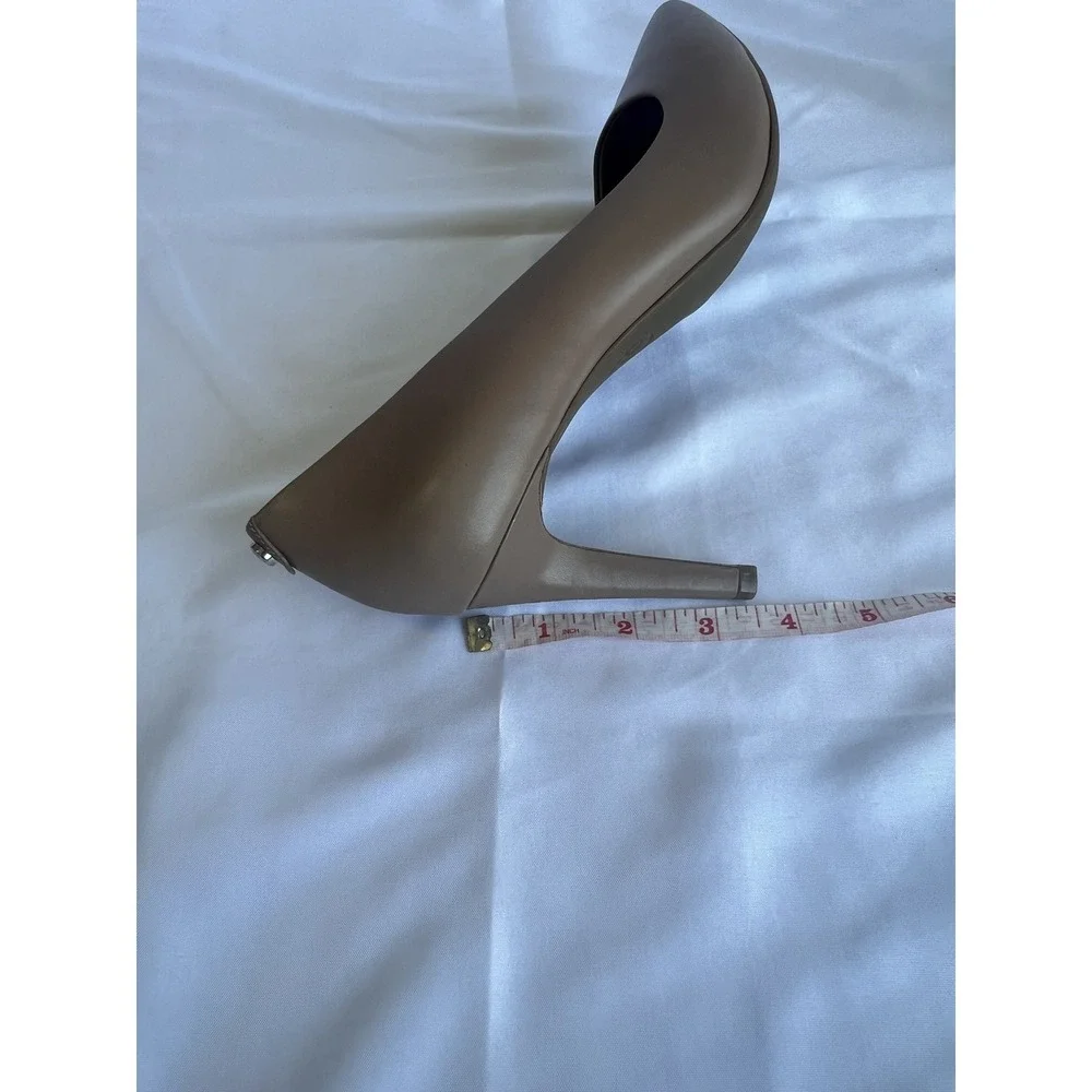 Michael Kors Dorothy Flex Pump Leather Dk Khaki Pointed Toe Heels 40S8DOMP2L 10M